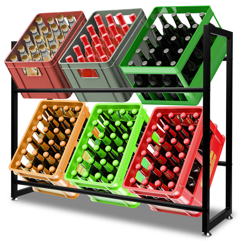 Vingo - tagère à caisses de boissons LxLxH 105x32x85cm Support Rangement Bouteilles pour Garage/Cave/Magasin 4 pièces