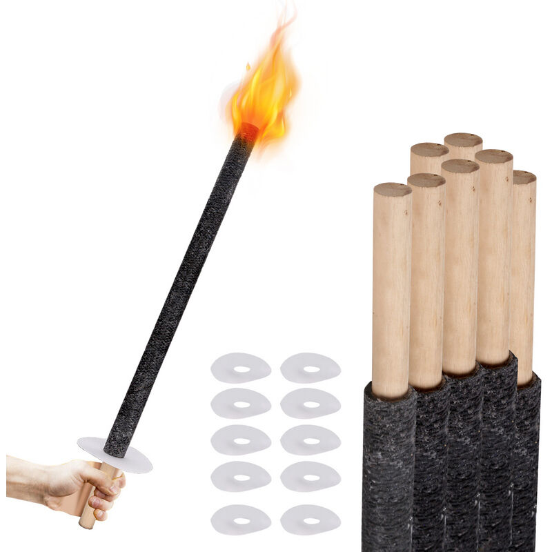 Vingo - Torche jardin Lot de 100 torches à cire Durée de combustion 90 minutes Lampes de jardin à manche extra long 42cm