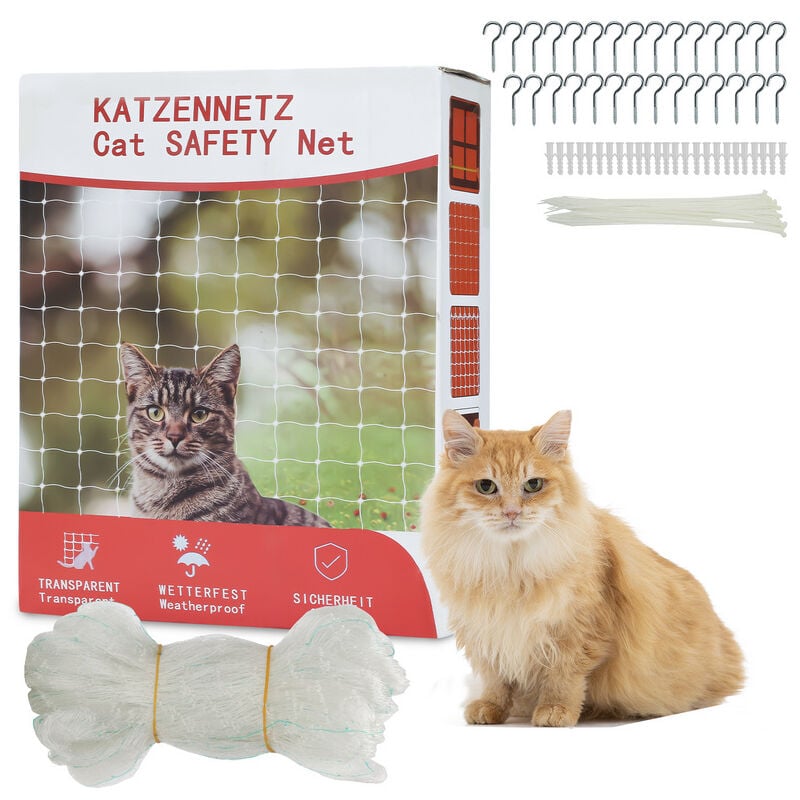 Filet de Protection pour ixation résistante aux intempéries Filet de protection accessoires pour chats Filet de sécurité Filet de balcon 3x8m