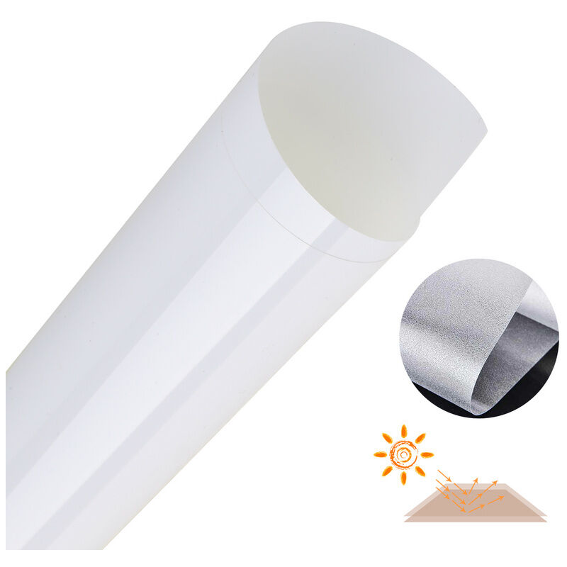 VINGO Film pour vitrage de fenêtre Miroir Effet Anti Chaleur Protection solaire Anti UV Blanc,45200CM