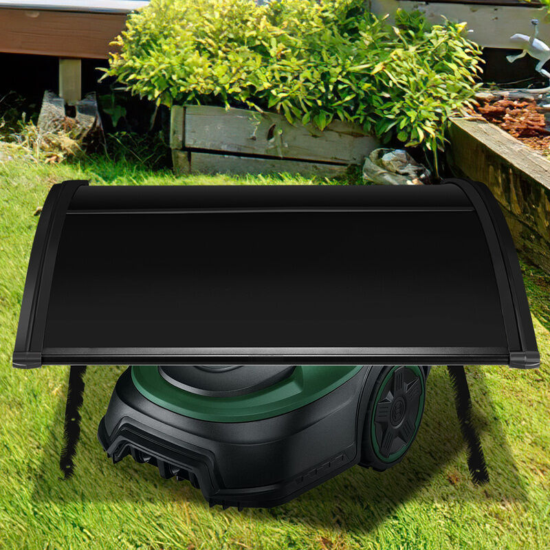 Garage de tondeuse pour Robot Abri 106x87x50 cm Toit noir Cadre en acier noir Garage pour tondeuse Protection extérieure - Vingo