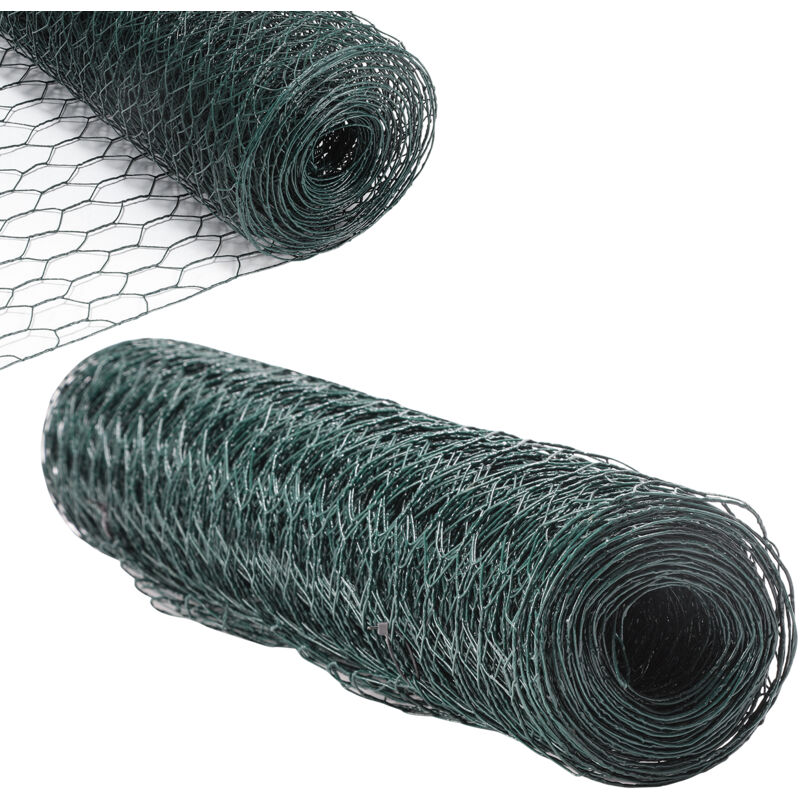 Grillage a Poule Métallique pour Cloture 0,5x10m, Fil de fer Hexagonal pour Jardin Poulailler Voliere Clapier, Vert - Vingo