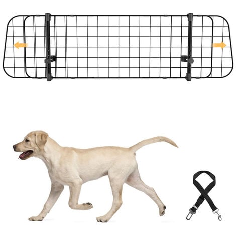 Barrière de sécurité voiture pour chien, grille de protection pour voiture,  grille à bagages réglable 96-145 x 30cm