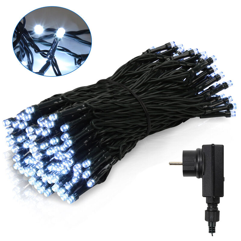 Guirlande lumineuse led 10m 100 LEDs Décoration de Noël – Décoration pour Mariage, Noël, Intérieur et Extérieur Blanc Froid - Vingo