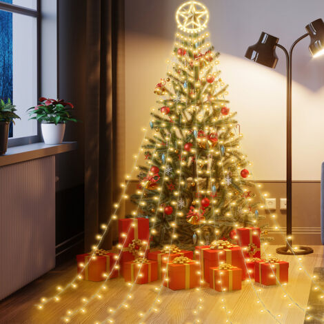VINGO Guirlande lumineuse LED Sapin de Noël Éclairage Chambre Bush Blanc chaud - Blanc