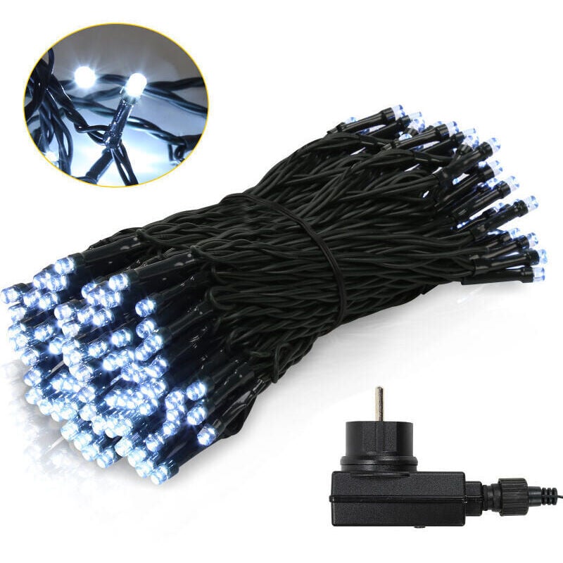 SWANEW Guirnalda luminosa LED 20m 200 LEDs Decoración Navideña – Decoración para Bodas, Navidad, Interior y Exterior Blanco Frío