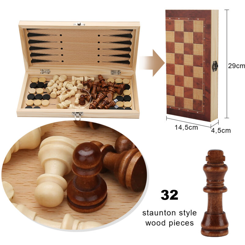 Vingo Jeu d'échecs Jeu d'échecs Pièces incluses 29x29CM 3 in1 Star wars Echecs Très noble