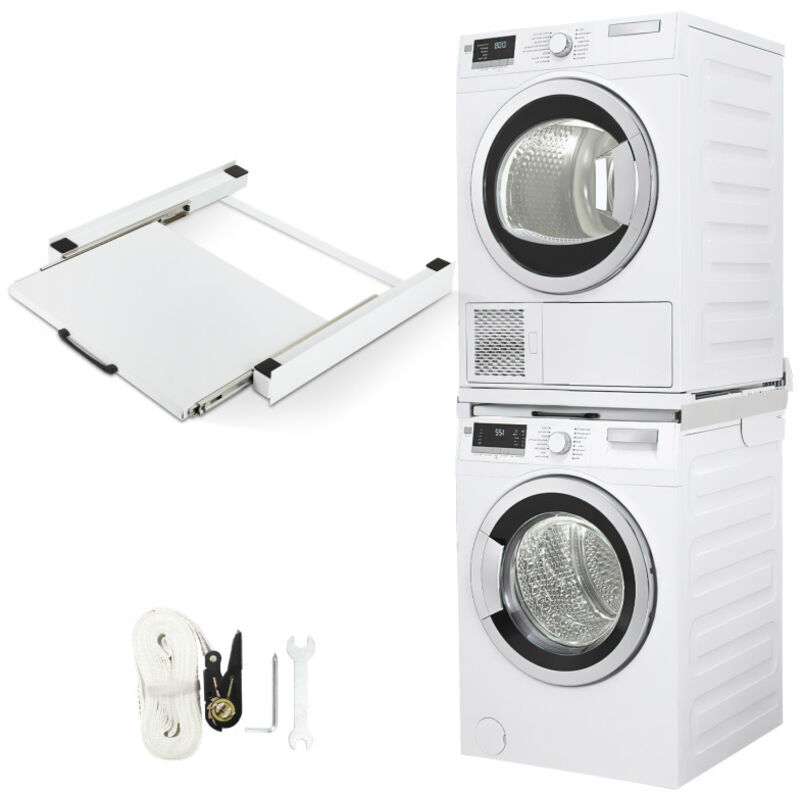 Vingo - TolleTour Kit de superposition pour lave-linge Cadre intermédiaire avec tablette extractible 60x54 cm