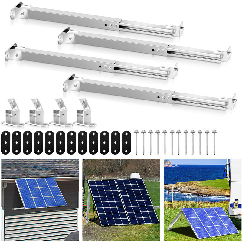 Kit de support de panneau solaire en alliage d'aluminium, résistant à la Corrosion, pour toit, 2 ensembles - Vingo