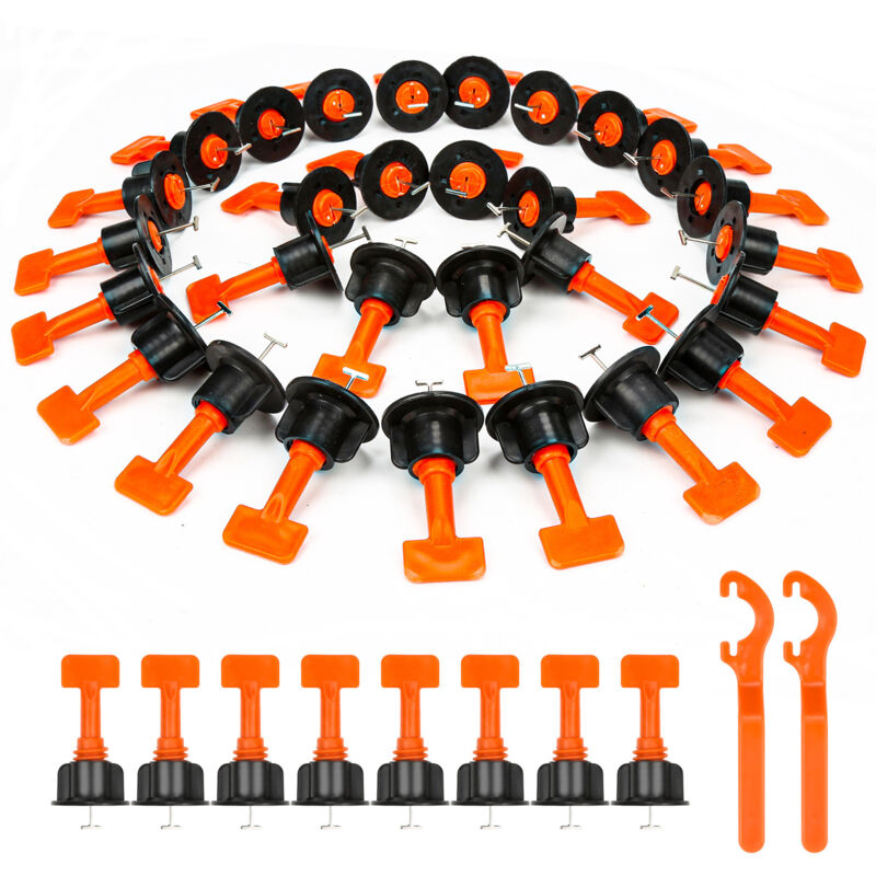 Kit de système de nivellement de carrelage réutilisable - 110 niveleurs en t Construction murale en céramique - Vingo