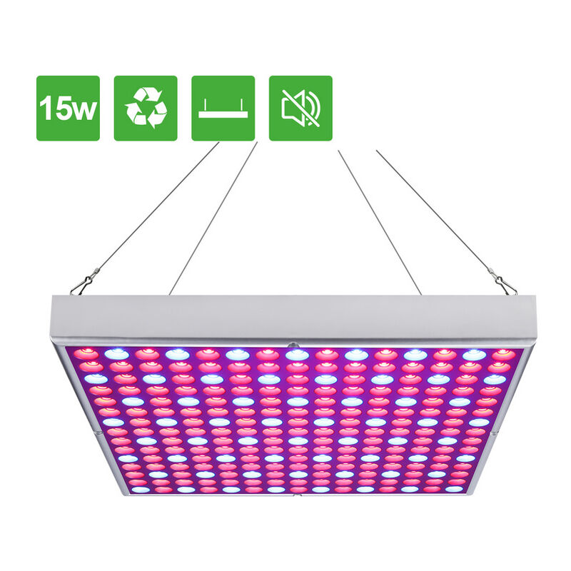 VINGO Lampe pour Plantes 15 W Lampe de Croissance LED pour Plantes d'intérieur avec Spectre Complet pour semis, hydroponique, Serre, Plantes