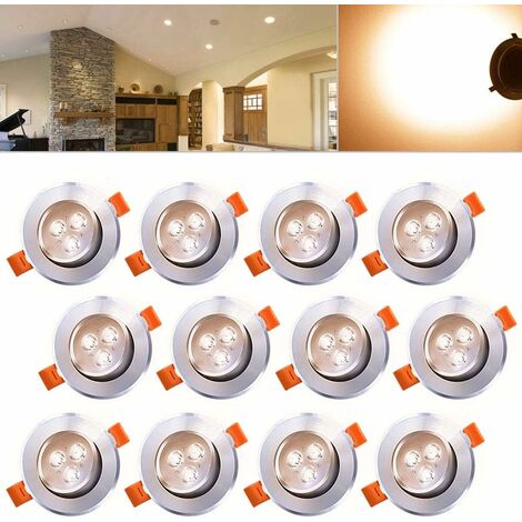 VINGO LED Einbauleuchte Wohnzimmer Decken Leuchte Lampe Spot Strahler (12pcs Warmweiß) [Energieklasse A++]