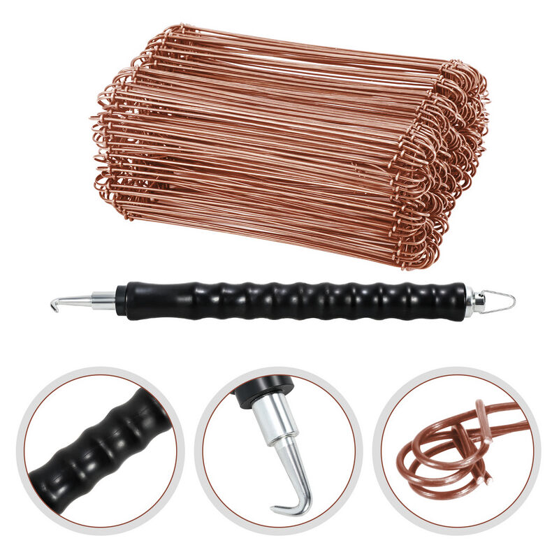 Vingo - lieur automatique professionnel pour ligaturer armature metallique Fil Pour Barres D'armature Twister Crochet 1.0 x 140mm (1000 pcs)