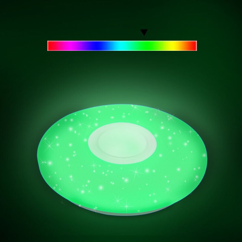 Einfeben Lustre de plafond led 36W avec effet ciel étoilé, panneau mural, musique Bluetooth et éclairage