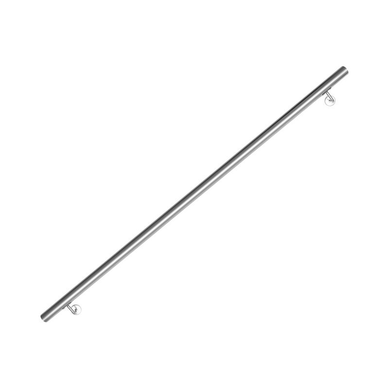 Vingo - Main courante inox rampe d'escalier rond intérieur & extérieur ø 42 mm support mural argenté 160cm