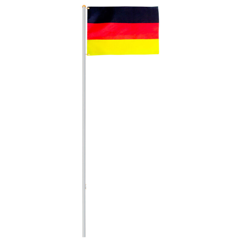 Mât de drapeau réglable en hauteur - mât, pour réglage,Aluminium Drapeau allemand porte drapeau,6.5m - Vingo