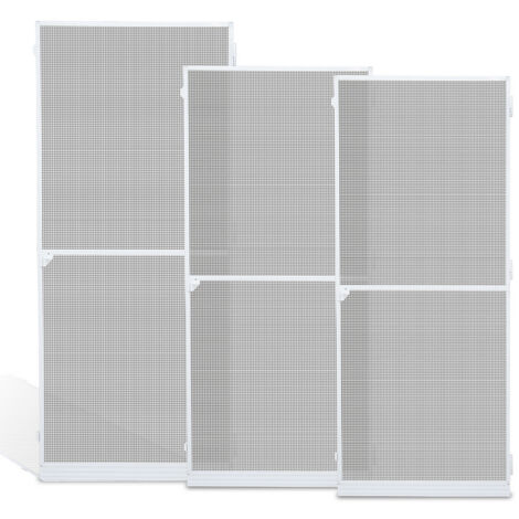 VINGO Moustiquaire Porte moustiquaire à cadre aluminium moustiquaire à gaze protection UV imperméable 95x210CM - Blanc