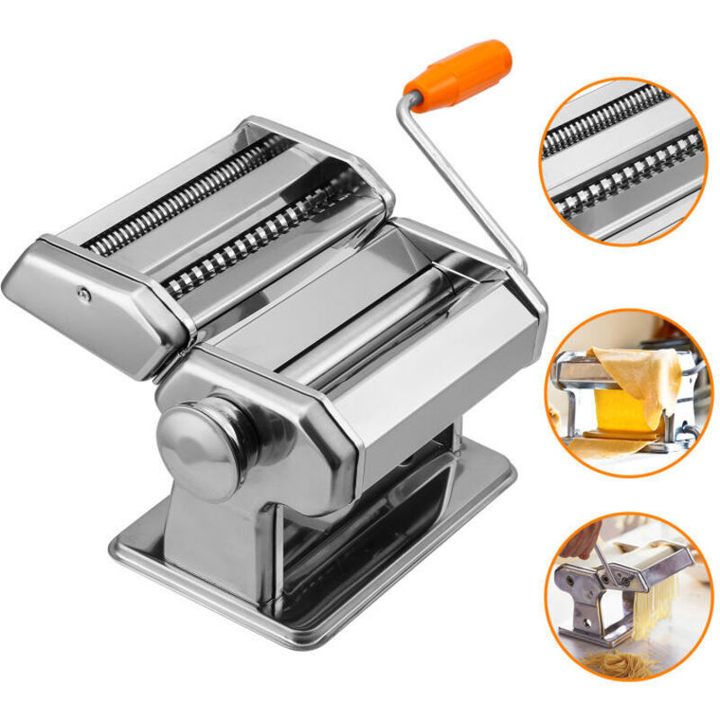 SWANEW Nudelmaschine aus Edelstahl Pastamaker Pastamaschine Die Nudel Maschine für frische Pasta Spaghetti Lasagne Tagliatelle