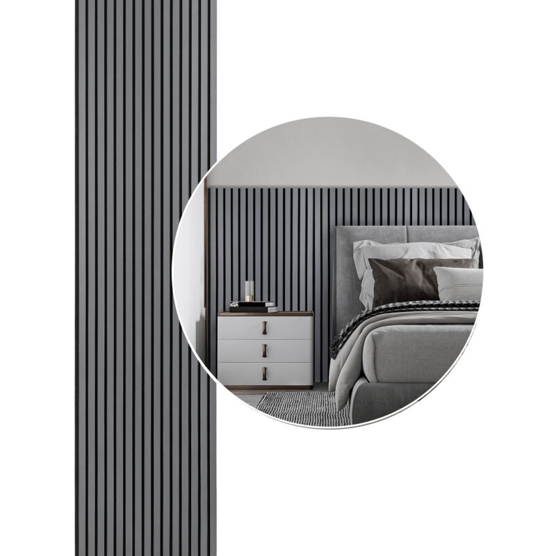 Panneau acoustique Panneau mural Panneau mural moderne en placage bois et feutre mdf Panneau mural 1x 120x60x2.1cm Gris - Vingo