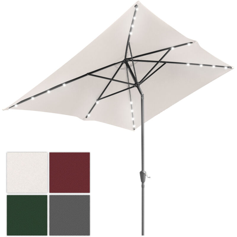 Parasol Parasol balcon 210 x 140 cm Rectangulaire Basculant Hauteur réglable avec manivelle,beige - Vingo