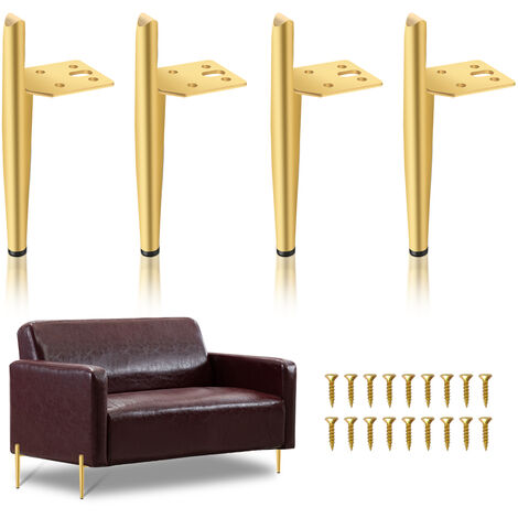 VINGO Pieds de meuble Pieds de table en or 13cm réglables en hauteur Pieds d'armoire Pieds de socle - Doré