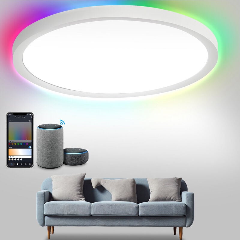 Plafonnier 24W rgb Plafonniers Backlight led Plafonnier IP44 dimmable bluetooth wifi - Vingo
