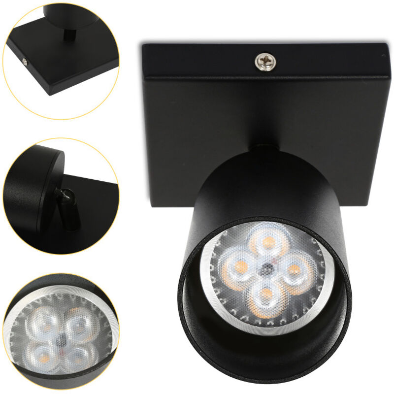 Plafonnier Spot de plafond led argenté 1-flamme Ultraslim GU10 - Vingo