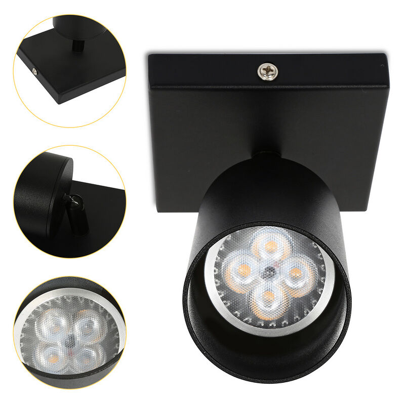 Vingo - Plafonnier Spot de plafond led argenté 1-flamme Ultraslim GU10