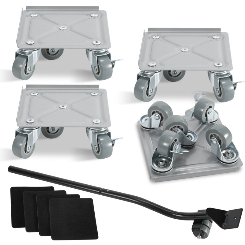 Vingo - plateau Roulant 4pcs Charge max 500 kg Planche à roulettes Transporteur de meubles pour tous les sols Aide au transport