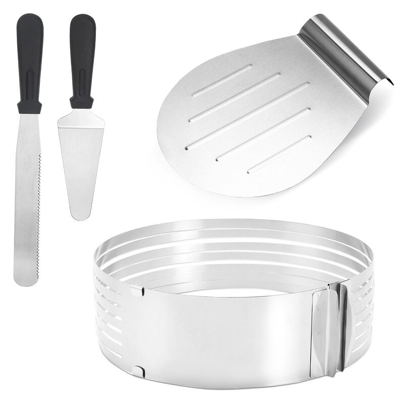 Plateau Tournant Gâteaux Aide à la découpe de la base de gâteau, anneau à gâteau de 23 à 30 cm de diamètre, pour la cuisson et la décoration de la