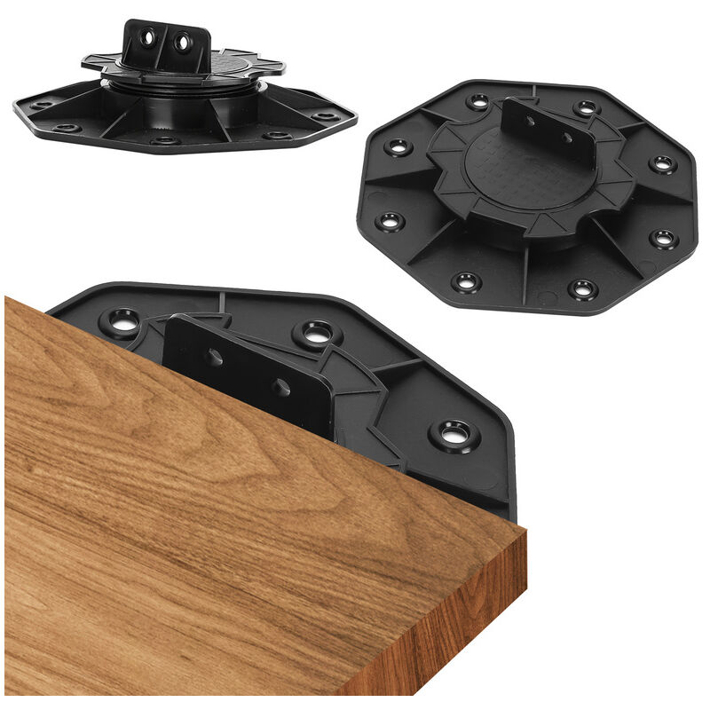 Vingo - plot réglable de 18 à 30 mm 50 Pièces pour terrasse bois et composite Socle en Plastique Roulements à Plaques Plastique wpc