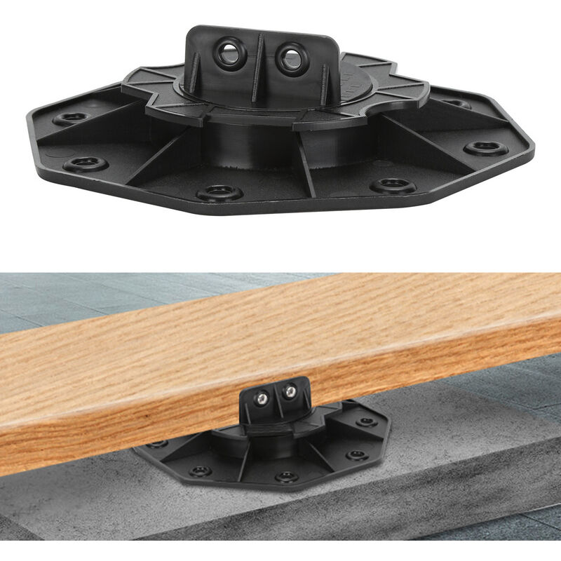 Plot terrasse bois ou composite Noir Plot terrasse pour dalle réglable 18-30 mm 100x - Vingo