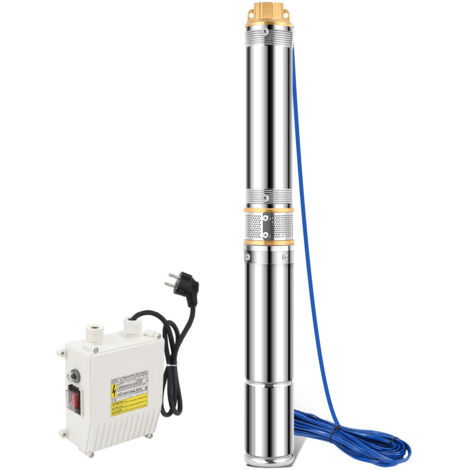 VINGO Pompa per pozzi profondi 1100W 4000L/h Cavo in acciaio inossidabile da 20 m