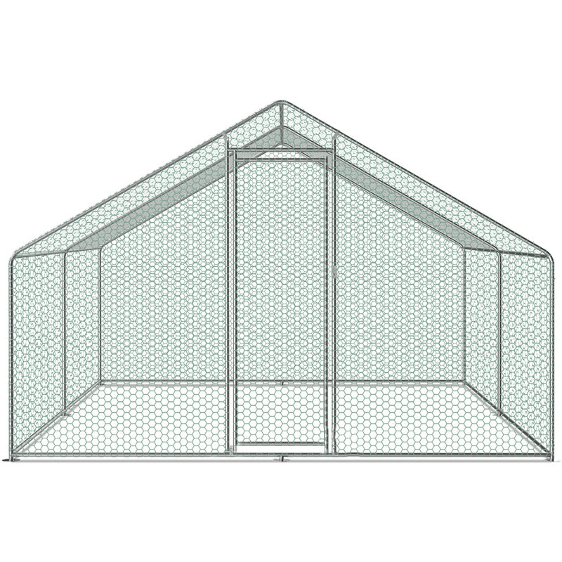 Enclos poulailler grillagé avec porte latérale et toit dôme 9 m² 3x3 m - Vingo