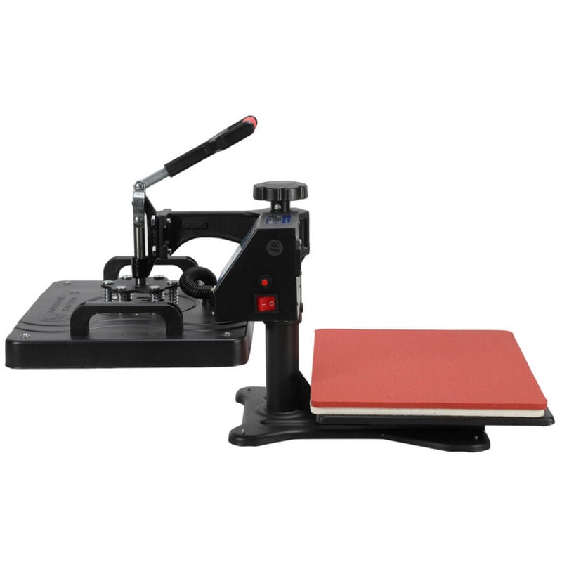 SWANEW Prensa de transferencia 8 en 1 1250W Prensa multifunción para camisetas Prensa para camisetas Prensa para tazas Pantalla LCD Negro