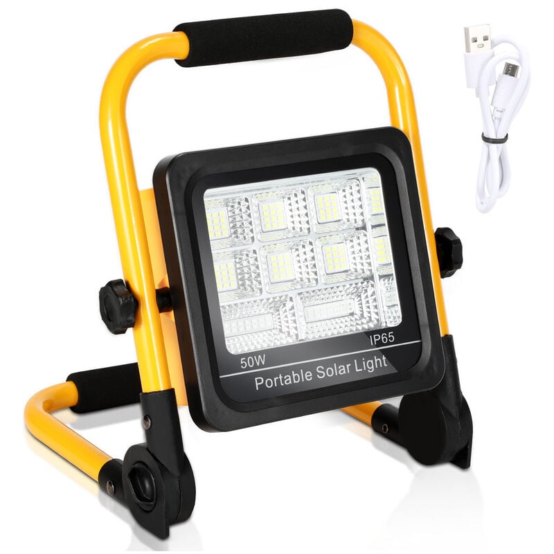 Projecteur 50W led Projecteur de chantier Camping Lamp Lampe de camping Batterie solaire - Vingo