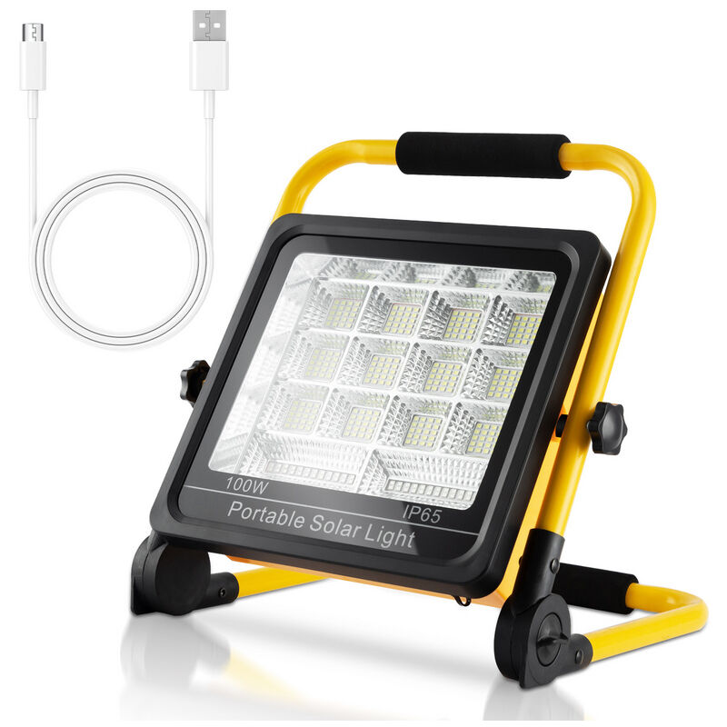 Projecteur led Rechargeable 100W Batterie 6600mAh Camping Bricolage usb Lampe Rechargeable - Vingo