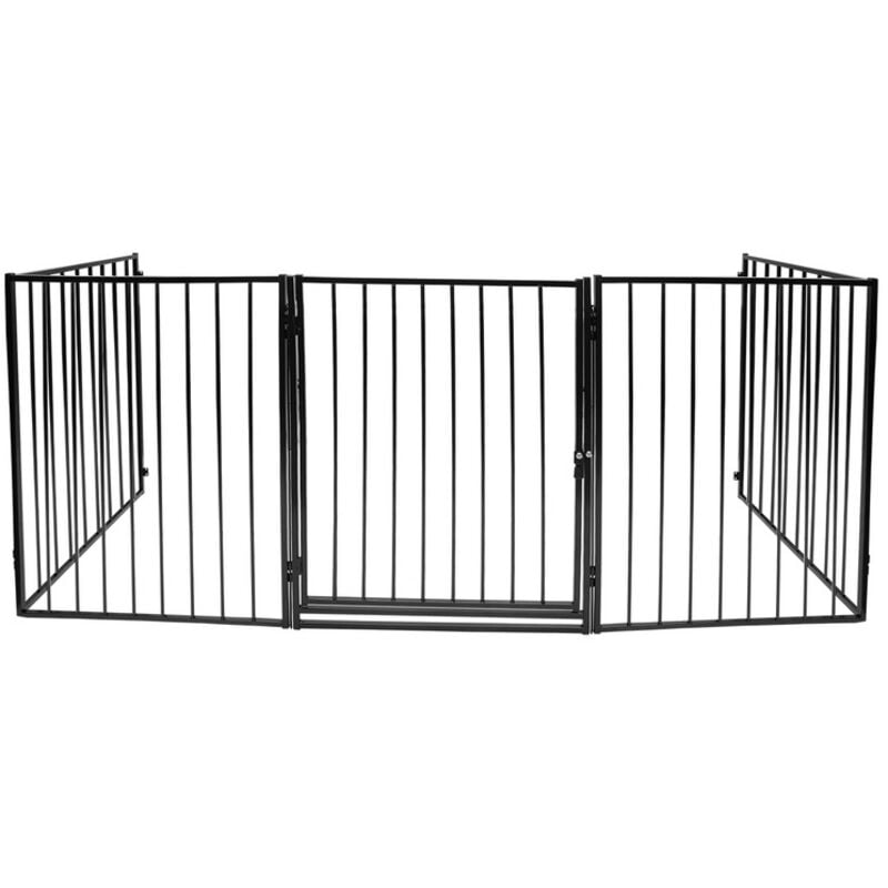 Vingo - swanew Puerta de seguridad Puerta para chimeneas 5 piezas Puerta para perros Zona de juegos infantil negro