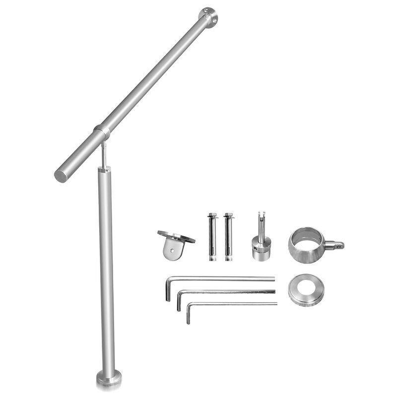 Rampe Escalier Inoxydable Main Courante en Rampe d'escalier pour Escalier Extérieu/intérieur Angle réglable Fixation Mur 100cm - Vingo