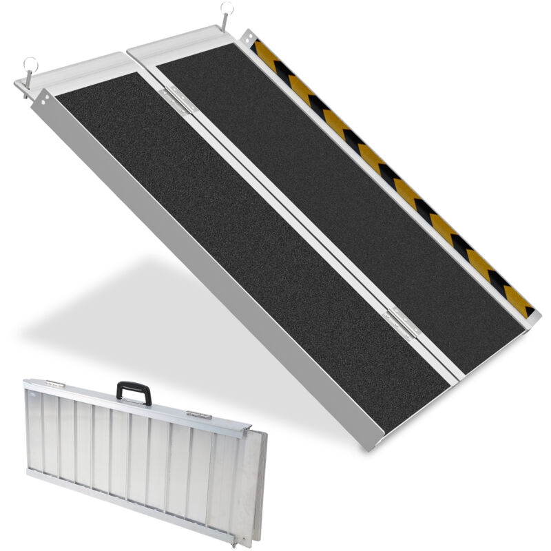 Rampe Fauteuil Roulant Rampe d'accès pliable Rampe en aluminium 2x, surface antidérapante Capacité 270KG 91cm