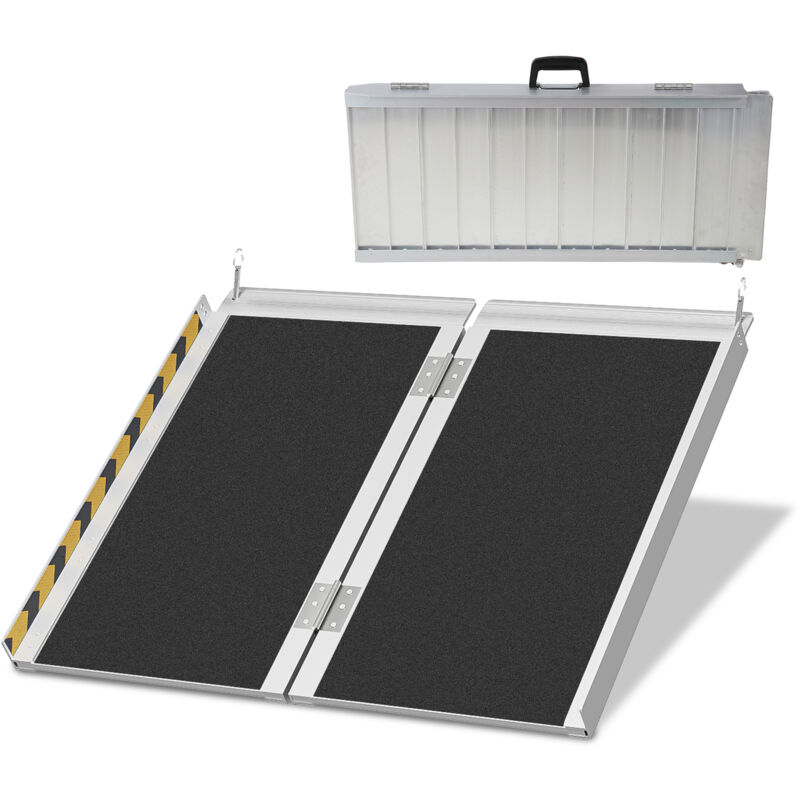 Rampe pour Fauteuil Roulant Rampe de chargement 2x Portable Alu Surface antidérapante Rampe d'Accès Capacité 270KG 61cm