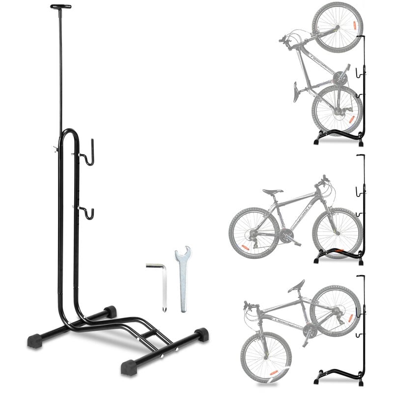 Vingo - Râtelier vélo Pied d'atelier vélo Support de montage Pliable Support vélo mobile Support à vélos pour tous les modèles courants
