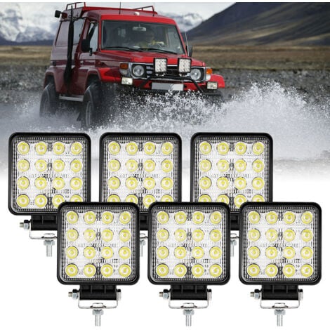 Vierkant Offroad - LED Arbeitsscheinwerfer rund 10cm à 1700 lumen verkabelt
