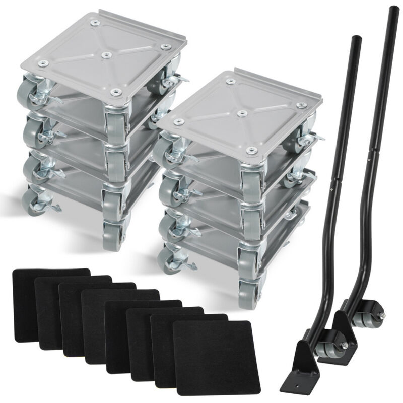 Vingo - swanew Ruedas para muebles Elevador de muebles Transportador de muebles Ruedas para muebles Manipulación Juego de 8 piezas