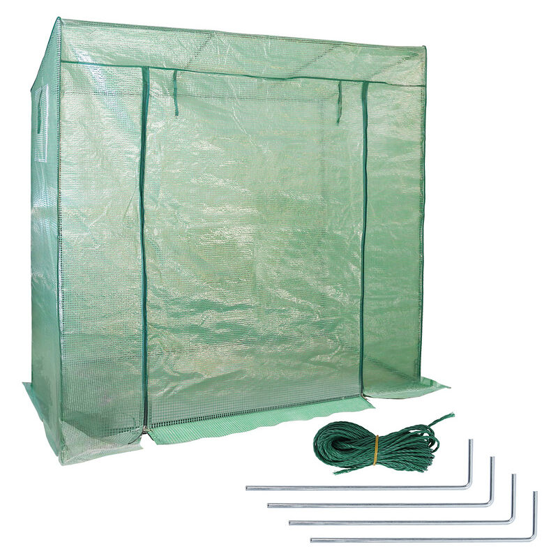 Serre de jardin balcon étagère serre bâche amovible pe haute densité 2Lx0,8lx1,7H m - vert - Vingo