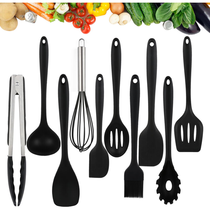 Set d'ustensiles de cuisine 12 pièces, Spatule Silicone de Cuisine, Non sans bpa, Antiadhésif, Résistant, Accessoires de Cuisine - Vingo
