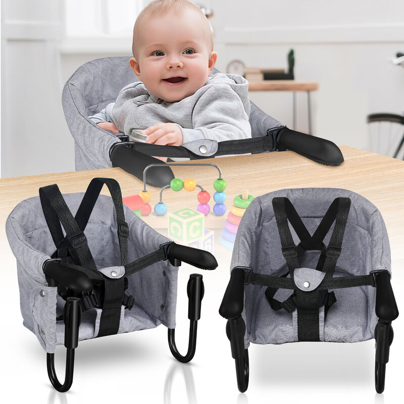 Vingo - Siège de table chaise haute enfant banc de pique-nique chaise haute bébé siège rehausseur siège bébé - gris