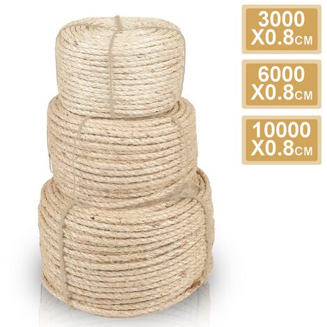VINGO Sisalseil Haustier Sisalseile Katzenkratzseil Seil Kratzbaumseil 10000x0.8CM