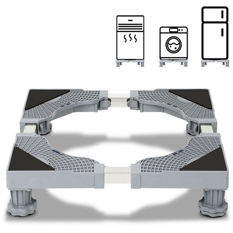 Swanew Soporte Lavadora Ajustable 41-65cm frigorifico y secadora 4 patas Soporte Carga 800kg gris