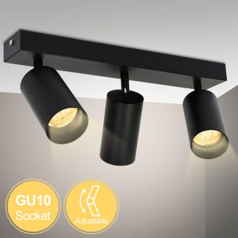 VINGO Spots de plafond à LED Plafonnier argenté moderne 3 flammes